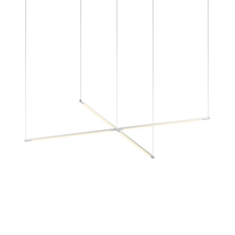 1 - Light LED Unique/Statement Pendant, Silver, 121.8" H x 31.5" W x 0.5" D