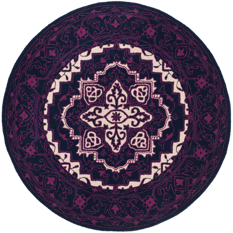 Tapis oriental en laine touffeté à la main Bellagio, Rond 5 pi