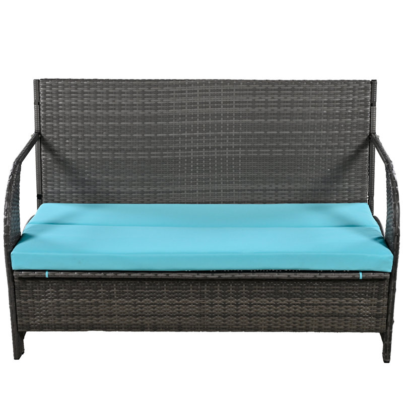 Outdoor Furniture: Turns To 4 Seats & Table, Easy Assemble And Move With Option: Into 4 Table . , Iron, . Blue. Assembly Instructions