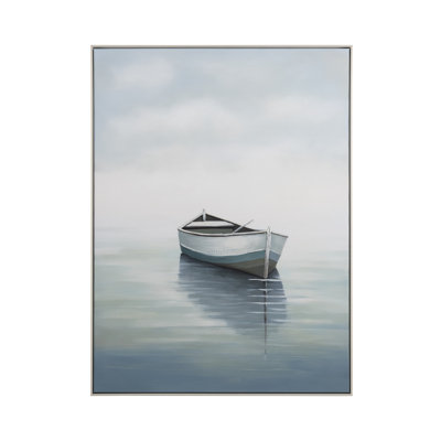 Serendipity Nautical Framed Canvas Boat Wall Art