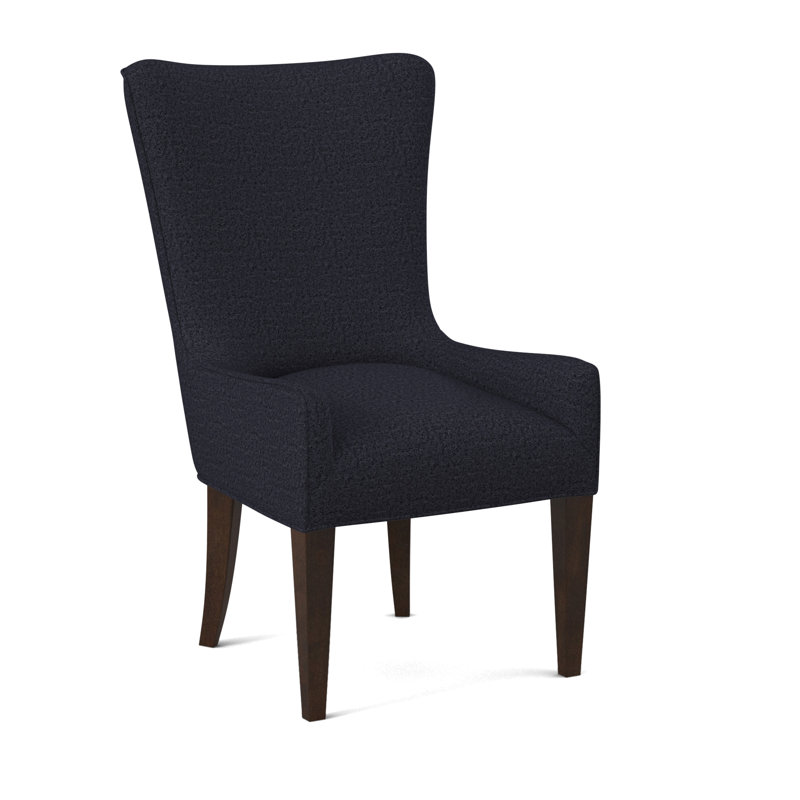 Providence Arm Chair, Venice Navy 100% Polyester, American Walnut