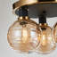 Plafonnier semi-encastré 3 lumières Rickey - noir - laiton brossé - verre-1336186852