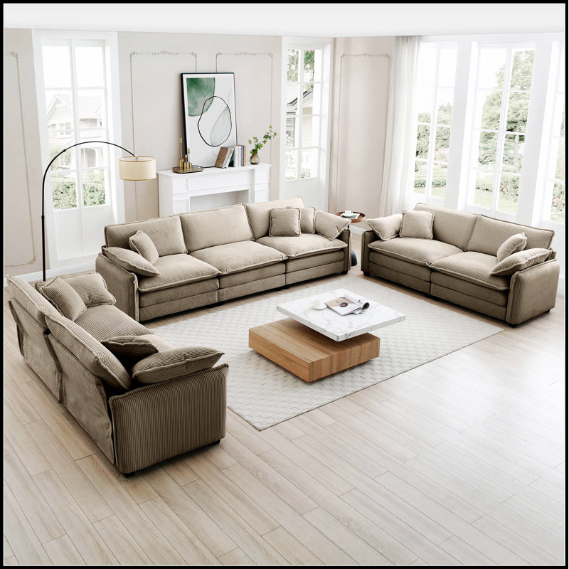 Luxueux canapé modulaire pour le salon, rehaussant le confort et le style avec des coussins moelleux et des matériaux durables