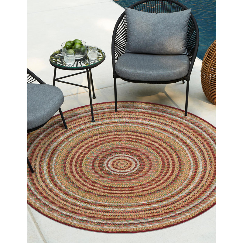 Xavi Flatweave Geometric Area Rug , Round 7'10"