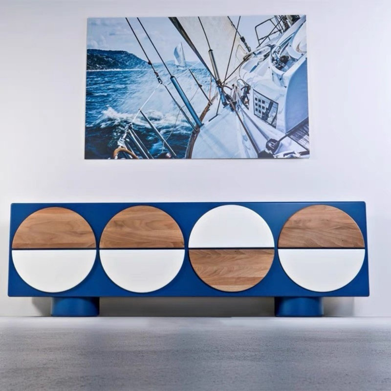 Modern Creative Blue TV Cabinet