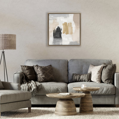 Cadre flottant abstrait brossé pastel doux, design par Amber Sterling
