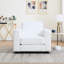 Fauteuil de bureau Mid-Century en chenille avec accoudoirs inclinés, mousse élastique à haute densité de 7 pouces, coussin en mousse viscoélastique à long terme, convient aux dortoirs