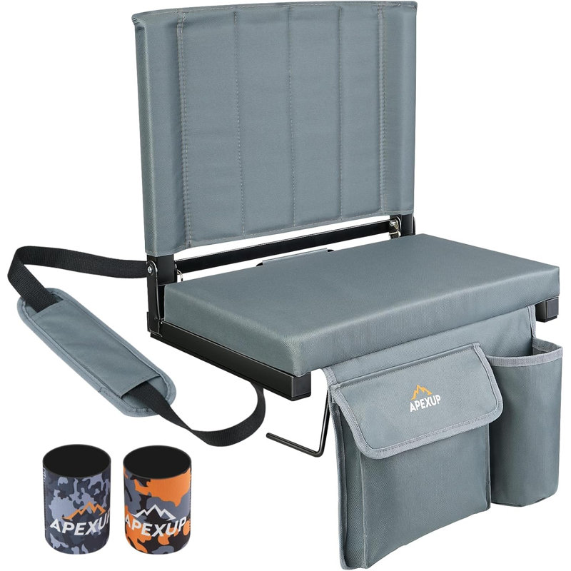Stadium Seats with Back Support, Portable Bleacher Seat with Large Pocket