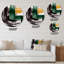 Art moderne moderne vert déco VI - Art abstrait rond transitionnel sur métal-1290810565