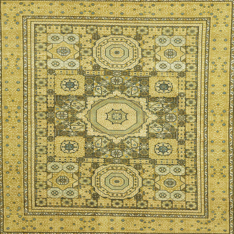 Abstract Indoor Rug, Square 7'
