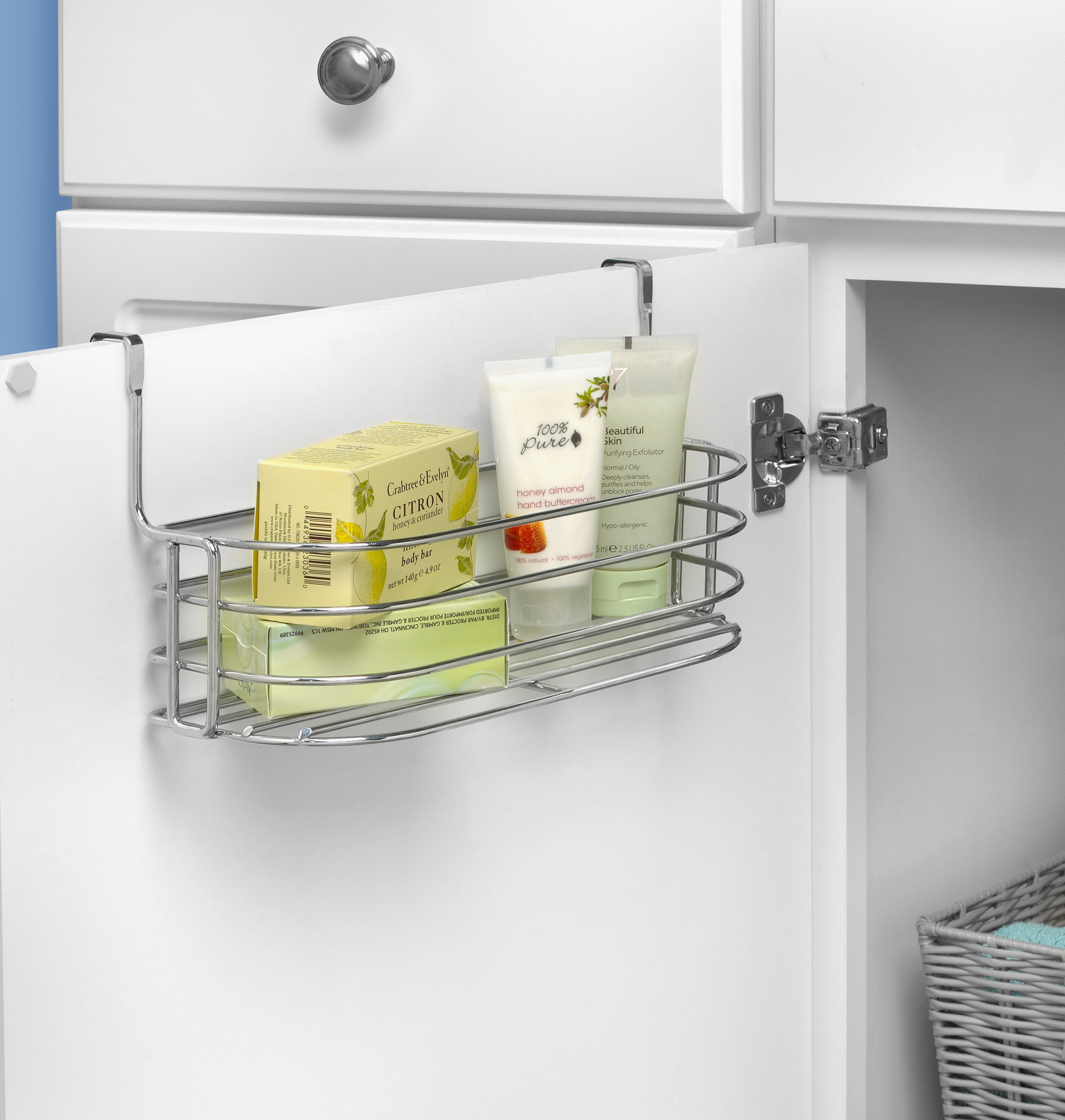Spectrum Diversified Designs Duo Over the Cabinet Towel Bar and Bottle  Organizer 