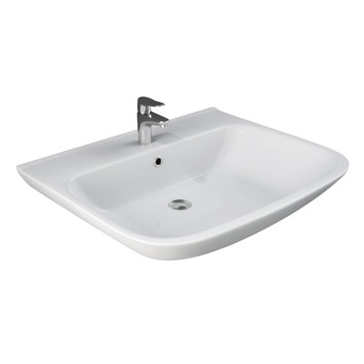Barclay 21.5'' White Vitreous China U-Shaped Bathroom Sink with Overflow
