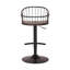 Tabouret de bar rotatif à hauteur ajustable avec accoudoirs et base en bois et métal Virgilina-681033541