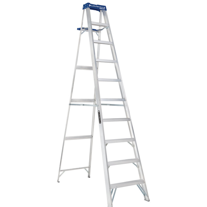 Échelle de louisville, 10 pieds, échelle de marche en aluminium, capacité de charge de type i, 250 lb, as2110