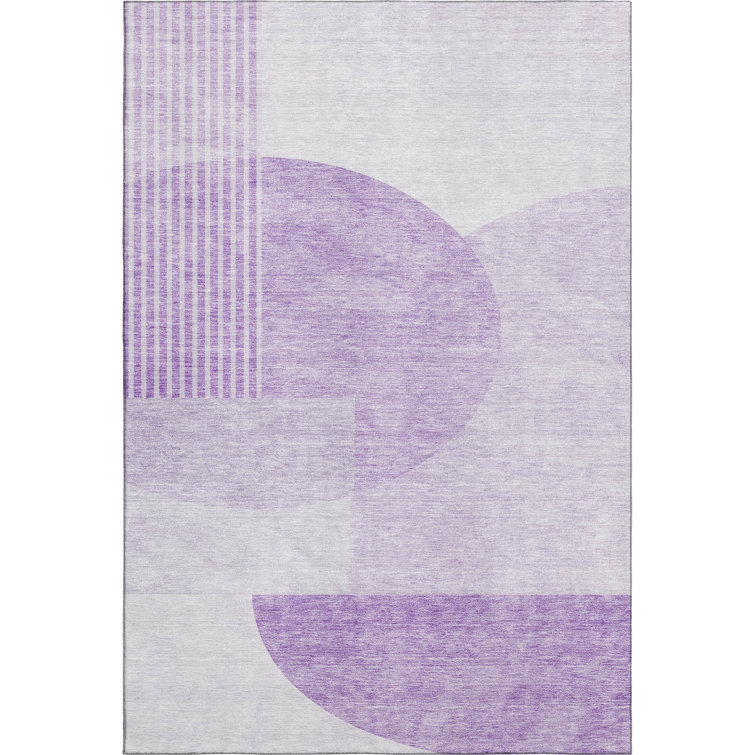 Premium Machine Washable Prisco Purple Rug