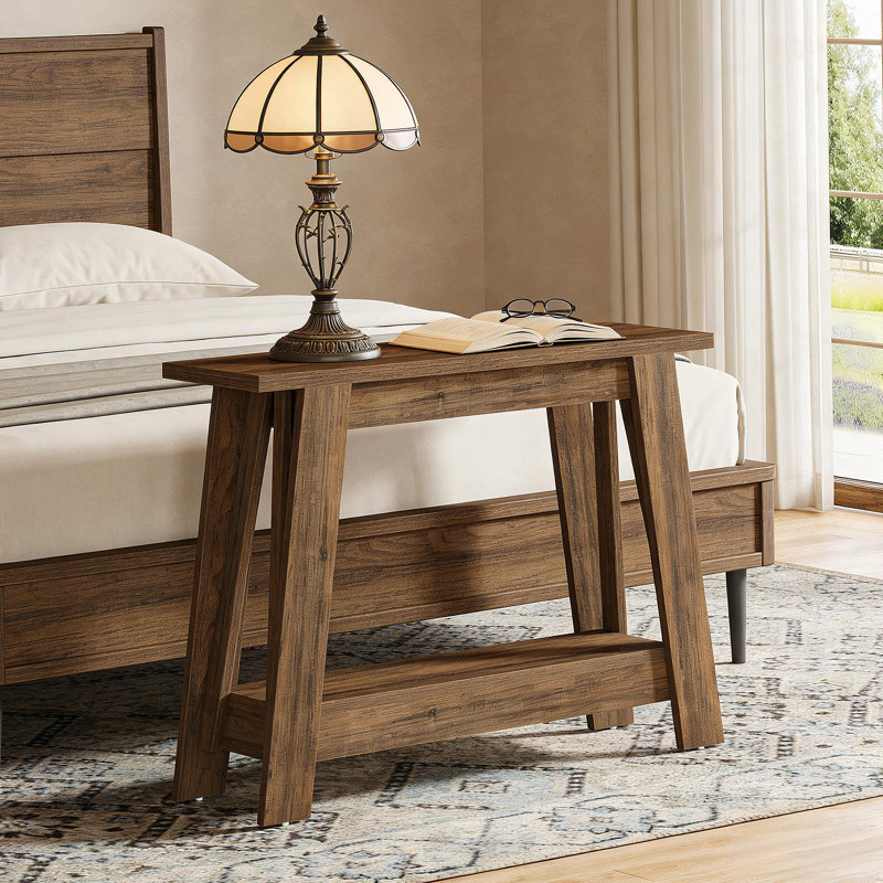 Rustic Console Table,2-Tier Entryway Table,Narrow Sofa Table