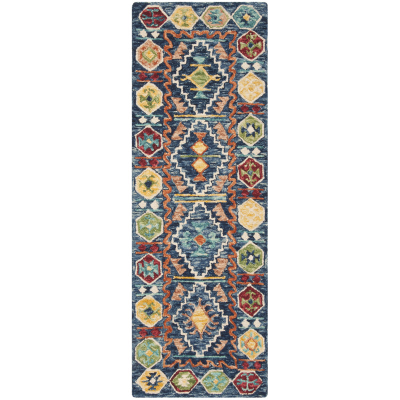 Tapis en laine touffeté à la main Deyoung, Tapis de couloir 2 pi 3 po x 7 pi