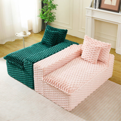 Luxury Color-Block Turtle Velvet Multifunctional Sofa (Single Row, Side-by-Side, or Facing Modular Setup)