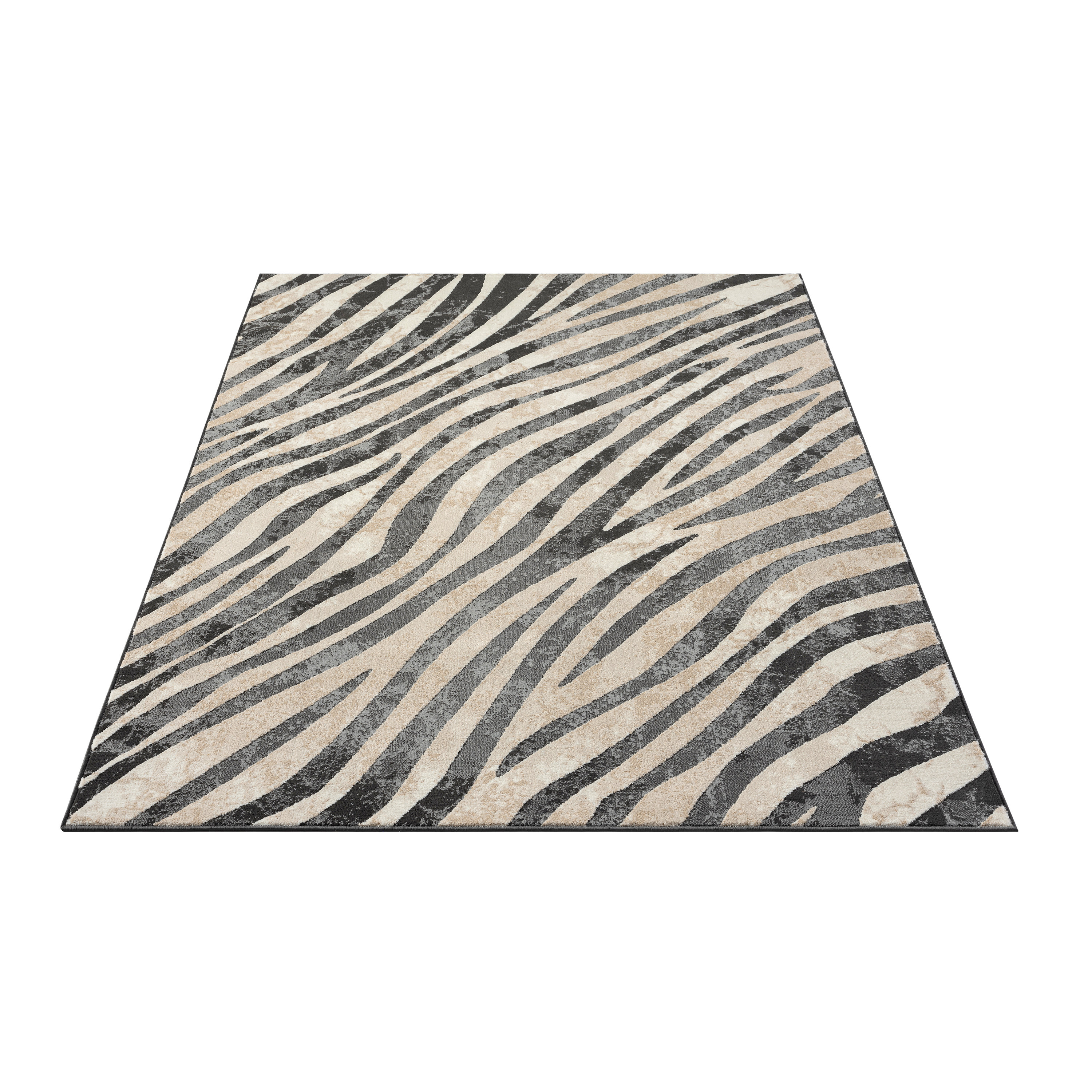 Wrought Studio™ Abani Rugs TER160A Beige Black Diagonal Zebra Pattern ...
