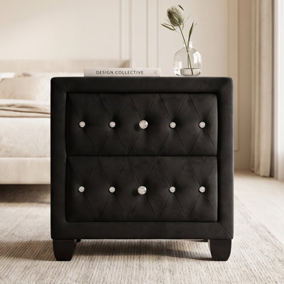 Rausch Upholstered 2-Drawer Nightstand