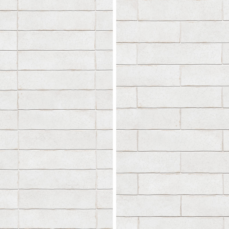 Crackle 2-7/8 In. X 11-7/8 In. Ceramic Wall Tile, White