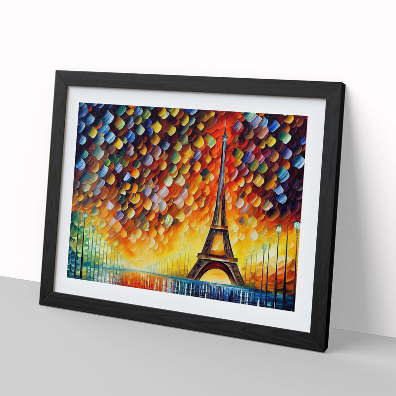 Eiffel Tower Paris Vol.4 - Single Picture Frame Painting, Black, 46cm H x 64cm W x 2cm D