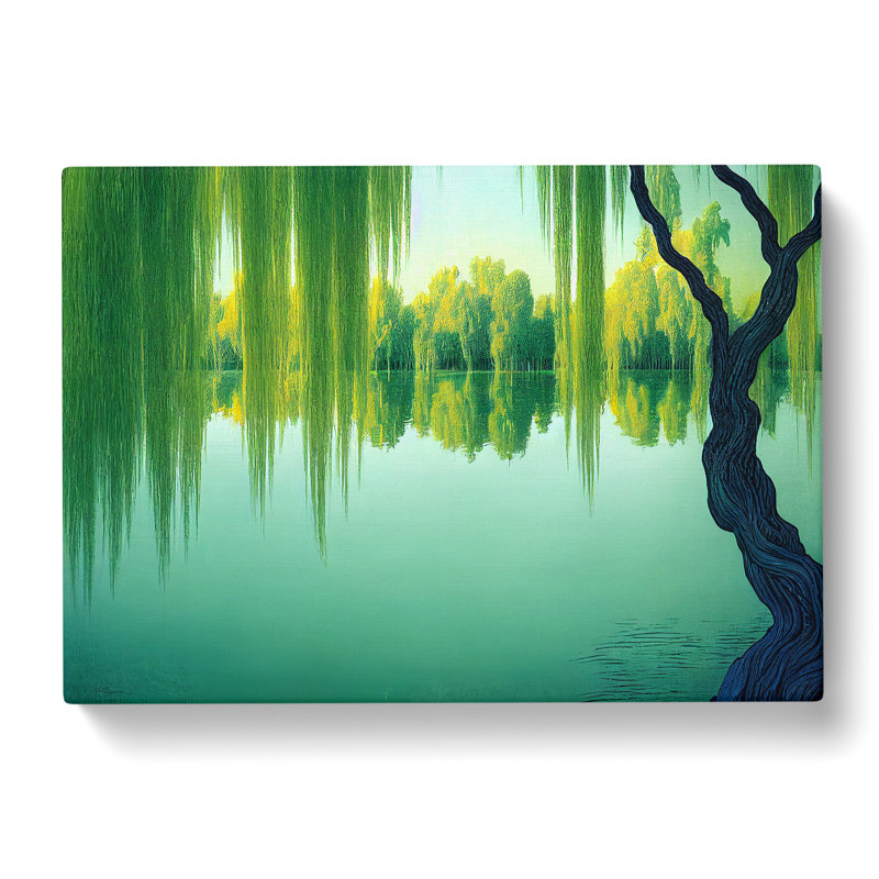 Ethereal Weeping Willow Trees - Wrapped Canvas, 50cm H x 76cm W x 3cm D