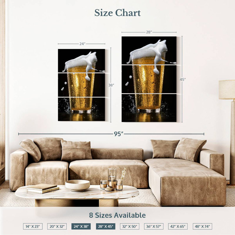 Yarlin Beer Foam Spill, 38" H x 24" W