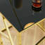 Console en verre, table de canapé avec structure en métal robuste et plateau en verre trempé-287203070