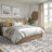 Floral Border Foldable Washable Area Rug –Light Blue-1762383669