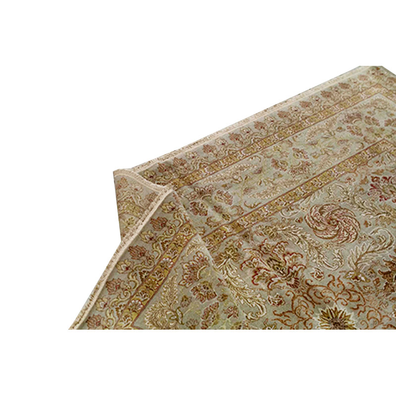 Tapis ivoire et ivoire noué à la main de haute qualité