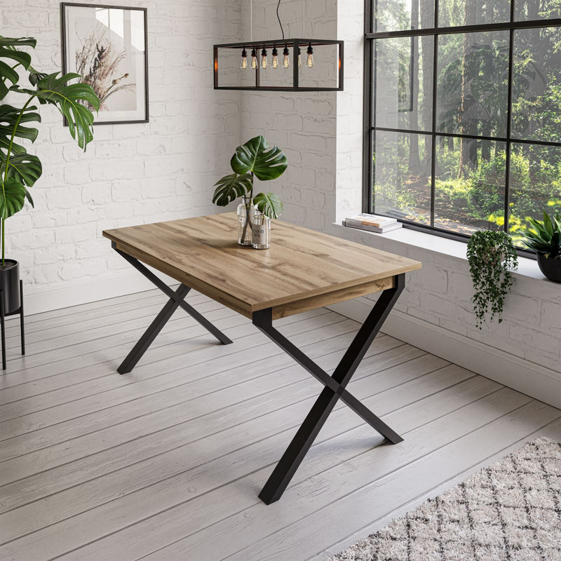Tirrell Rectangular Restaurant Table, 76cm H x 125cm L x 80cm W, Stirling Oak