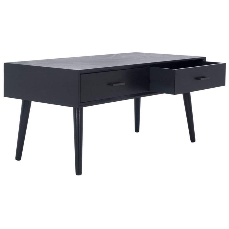 Foerster Solid Wood Top Single Coffee Table, Black