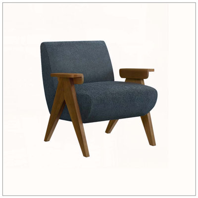 31"H Modern Solid Wood Accent Chair