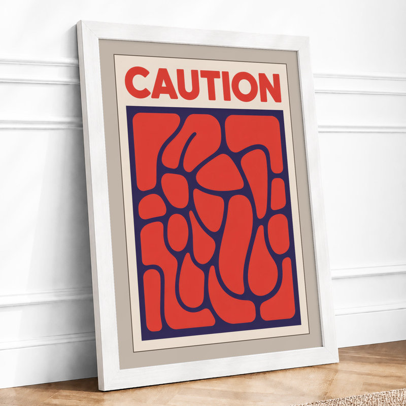 Caution Minimalist - Print, A4 - 29.7 x 21.0 cm, White