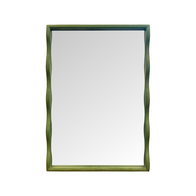 Willow Scalloped Mirror, Green