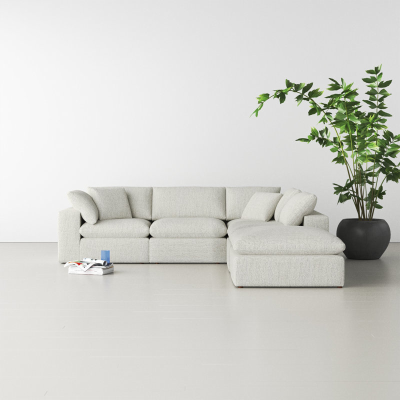 Armand 5 - Piece Performance Fabric Modular Sectional, Light Gray Livesmart®