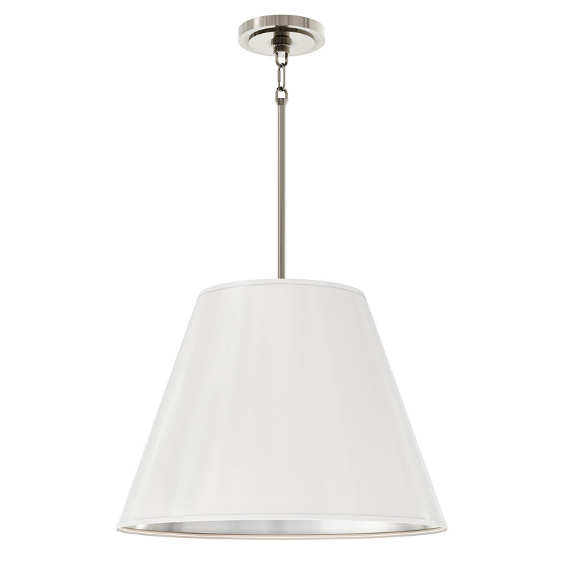 4 - Light Pendant, Matte Daisy/Matte Silver Interior, Polished Nickel