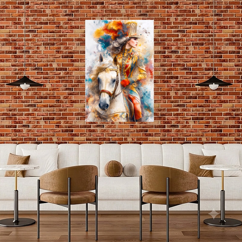 Art dramatique abstrait chevalier Regal, 48" H x 32" W