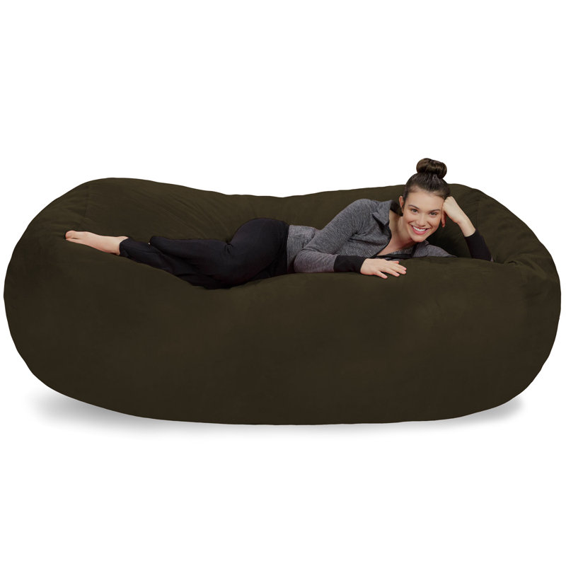 Méridienne de canapé à billes - Canapés moelleux de 7 pi avec housse en microsuède super doux - Chaises longues rembourrées en mousse à mémoire de forme XXL pour enfants, adultes et couples - Mobilier de fauteuil à billes géant en plusieurs coul