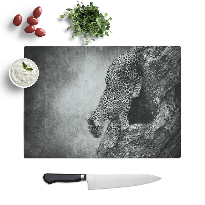 Leopard Vol.5 Painting Chopping Board, 0.4cm H x 20cm W x 28.5cm L