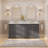 72" Double Banthroom Vanity with Marble Countertop Ceramic Sink and Shutters Doors-94088697