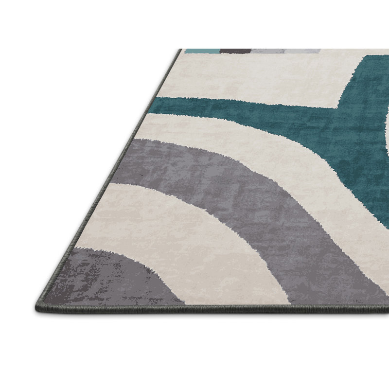 Tapis gris soyeux et moelleux, Rectangle 2 pi x 3 pi