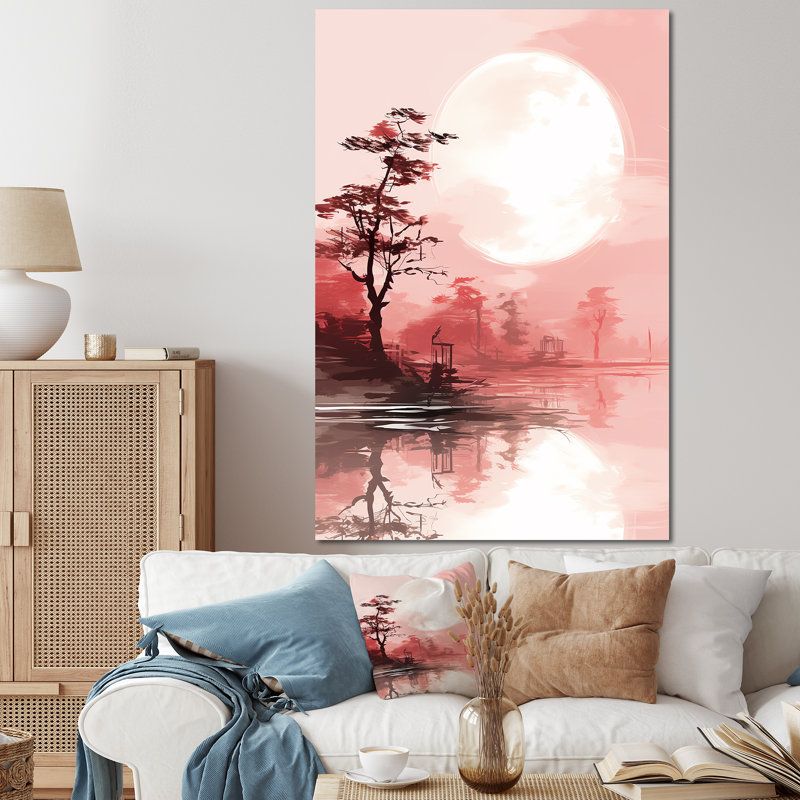«Island Sunrise - Coastal Tropical», art mural, Toile tendue, H 32 po x l 16 po