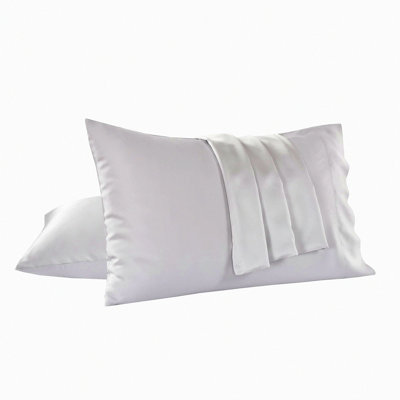 Rayon From Bamboo Chill Pillowcase Set - Cooling Breathable Pillow Cover 2 Pack - Envelope Closure - Silver - 20"X26" -  Cool Comfort - 2pc