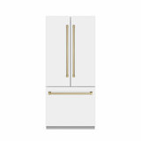ZLINE Autograph 36 in. Black Stainless Refrigerator with Stainless Steel Interior with Accents