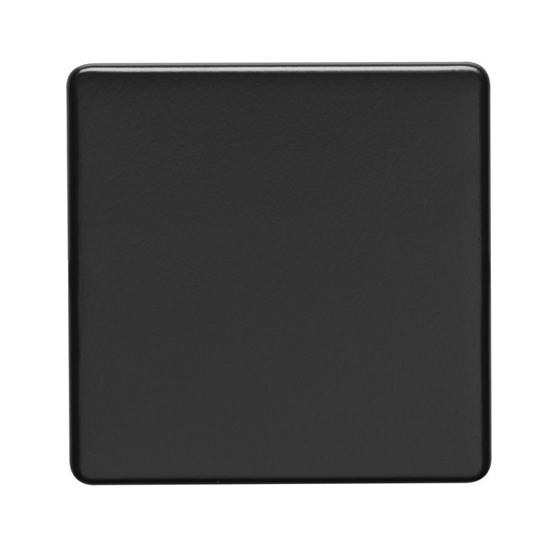 Wall Mounted Blank Plate, Matt Black