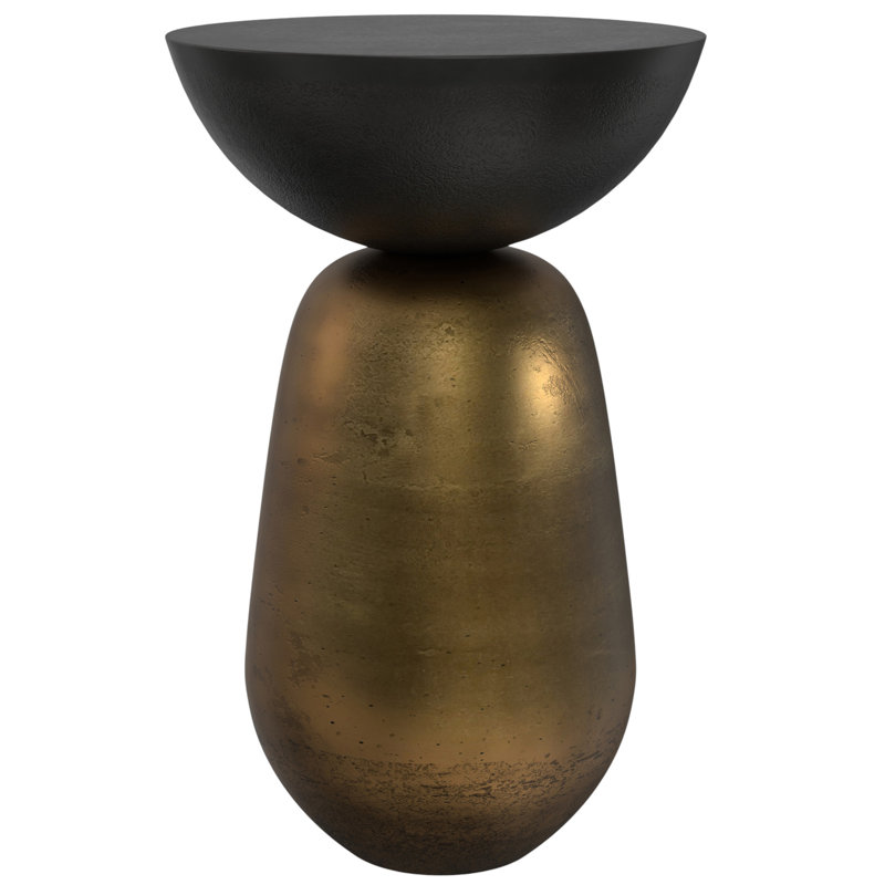 Table de bout ronde 24 po en aluminium noir