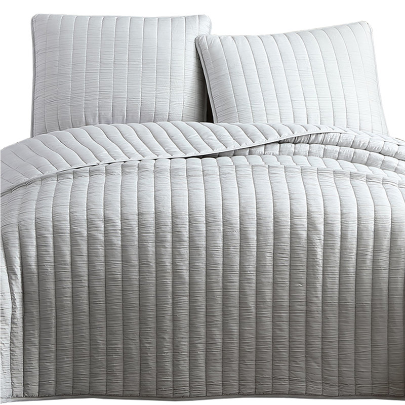 Ensemble de couvre-lit en microfibre 3 pièces , Édredon grande + 2 pièces supplémentaires, Gris pale