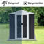 Remise de rangement d'extérieur gris foncé 5 pi x 3 pi avec structure en alliage d'aluminium et base